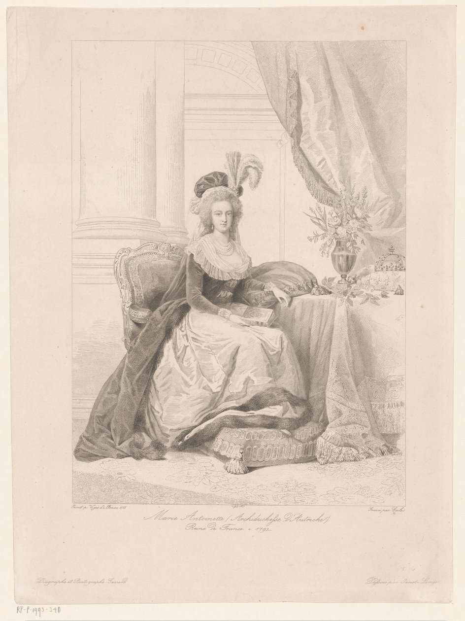 Portrét Marie Antoinetty, královny Francie od Amédée Félix Barthélemy Geille