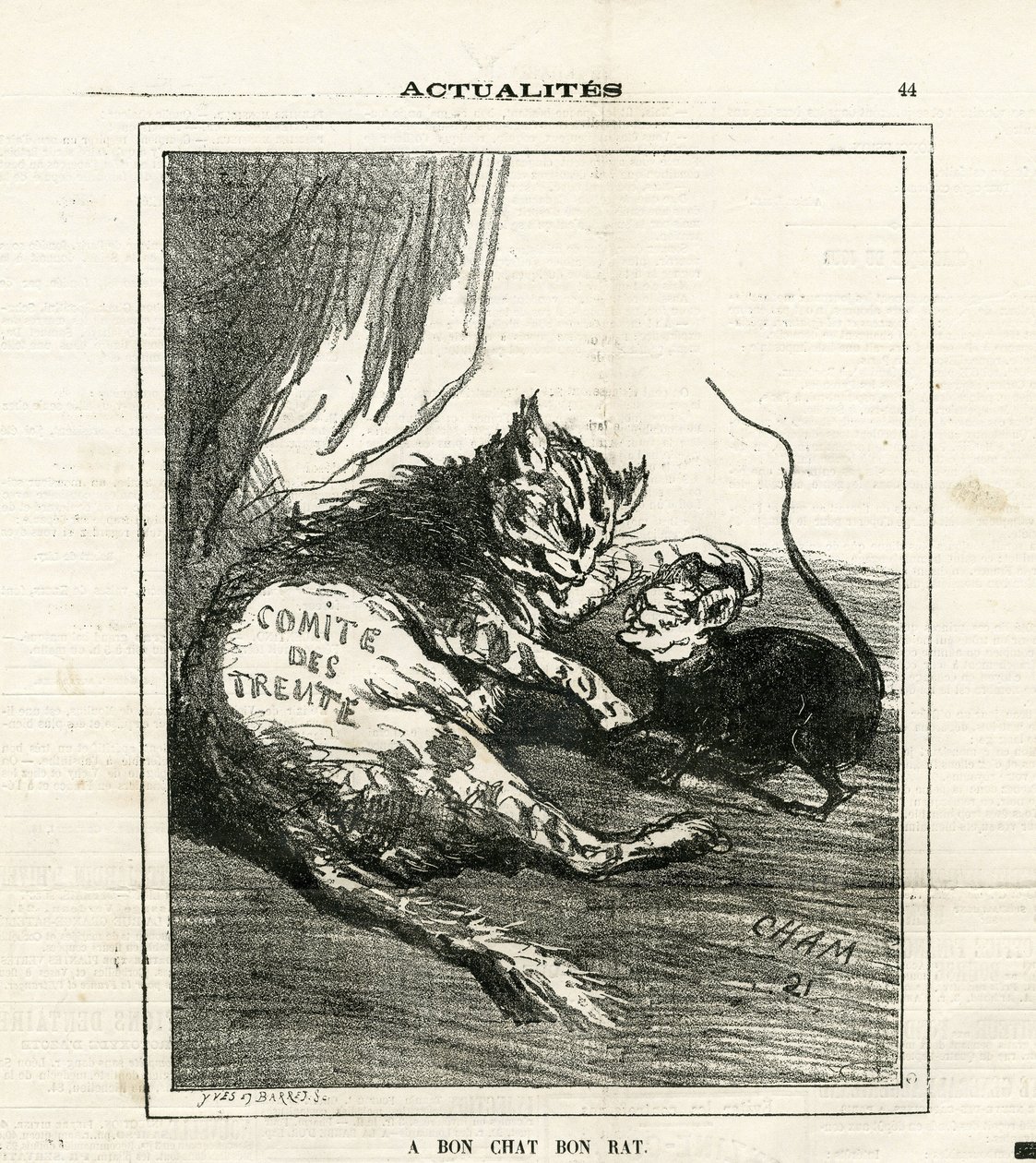 Ilustrace Cham (1819-1879) v Le Charivari od Amédée de Noé