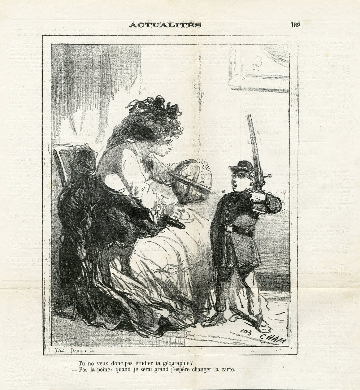 Ilustrace Cham (1819-1879) v Le Charivari od Amédée de Noé