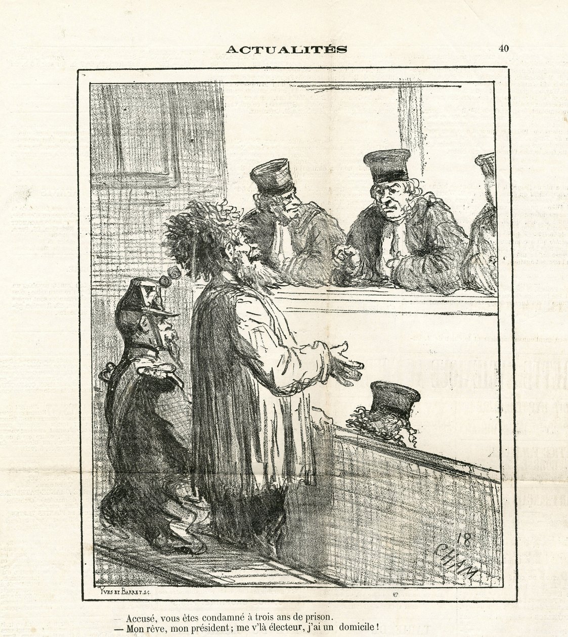 Ilustrace Cham (1819-1879) v Le Charivari od Amédée de Noé