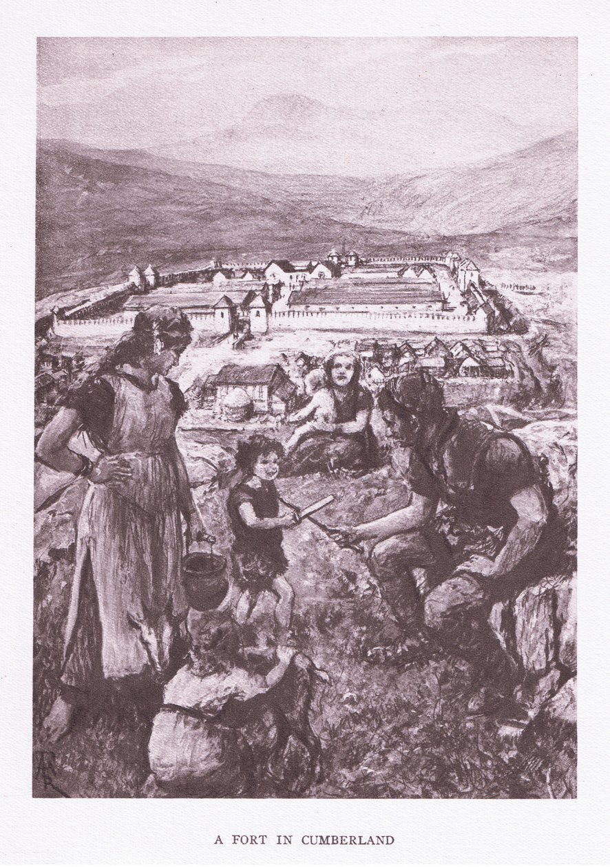 Pevnost v Cumberlandu, ilustrace z The Roman Soldier, 1928 od Amedee Forestier