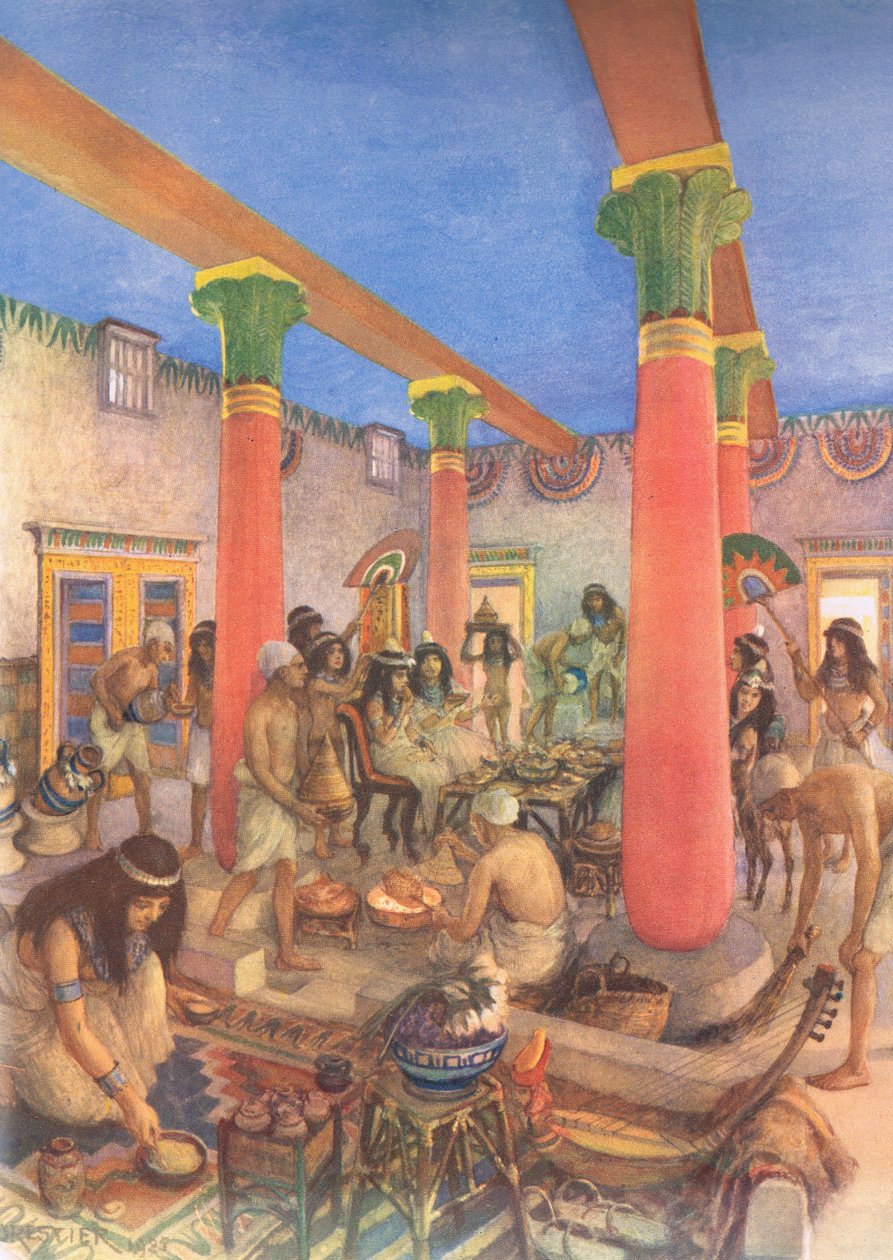 Domácí život v Egyptě, z plakátů školy MacMillan, c.1950-60s od Amedee Forestier