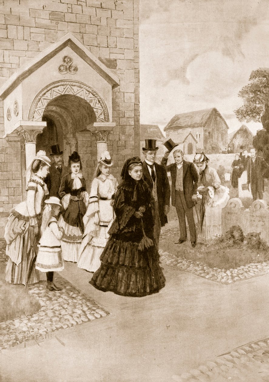 Život královny Viktorie v Osbornu: Její Veličenstvo v kostele ve Whippinghamu, z "The Illustrated London News", 1901 od Amedee Forestier