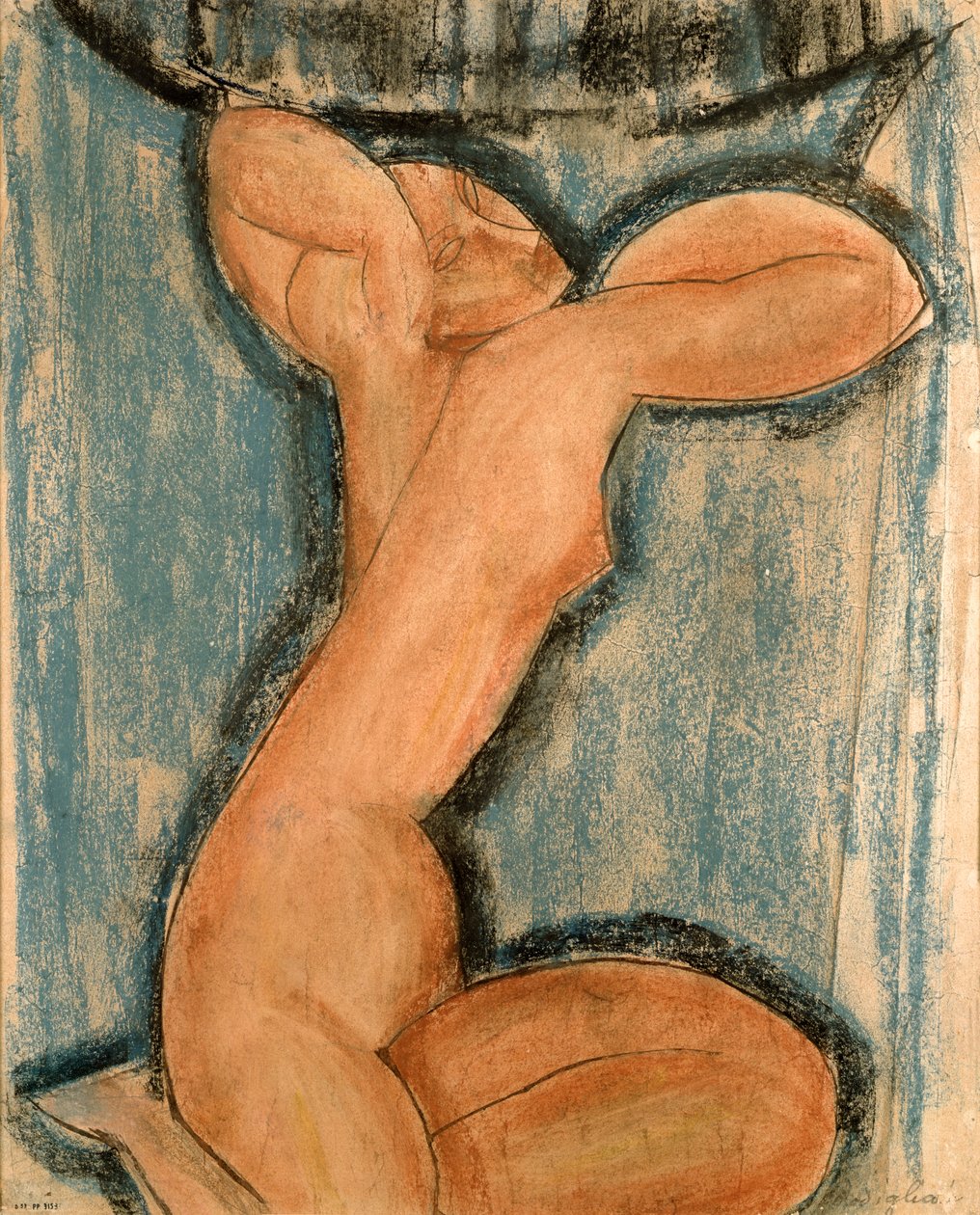 Caryatid, 1911 (pastel na papíře) od Amedeo Modigliani