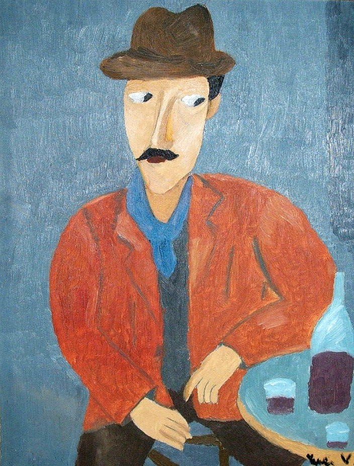 Muž se sklenkou vína od Amedeo Modigliani