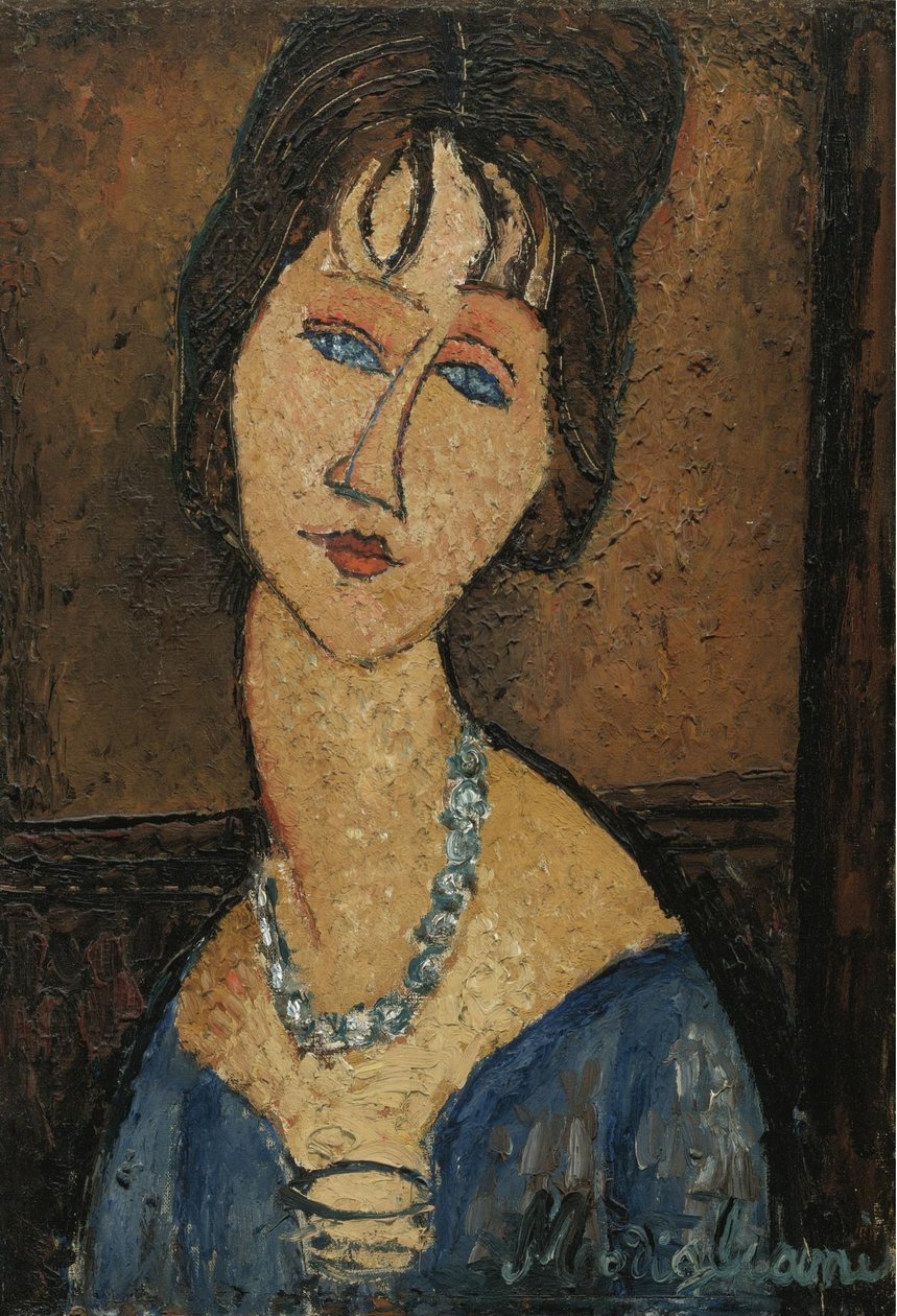 Portrét Jeanne Hébuterne s náhrdelníkem od Amedeo Modigliani