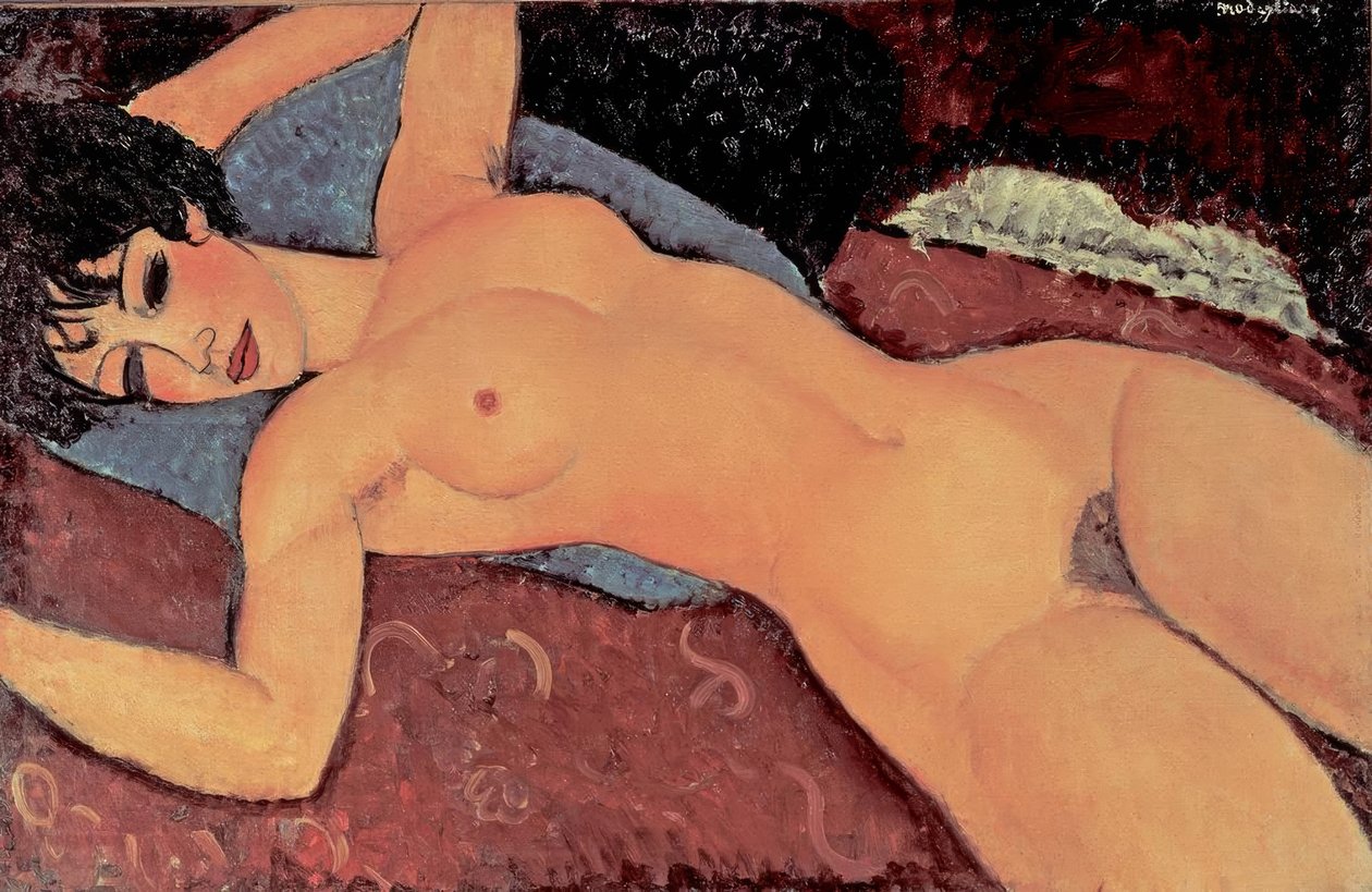 Červený ženský akt od Amedeo Modigliani
