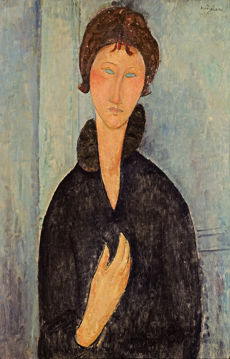 Žena s modrýma očima, kolem roku 1918 od Amedeo Modigliani