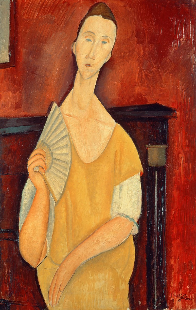 Žena s vějířem (Lunia Czechowska) 1919 od Amedeo Modigliani