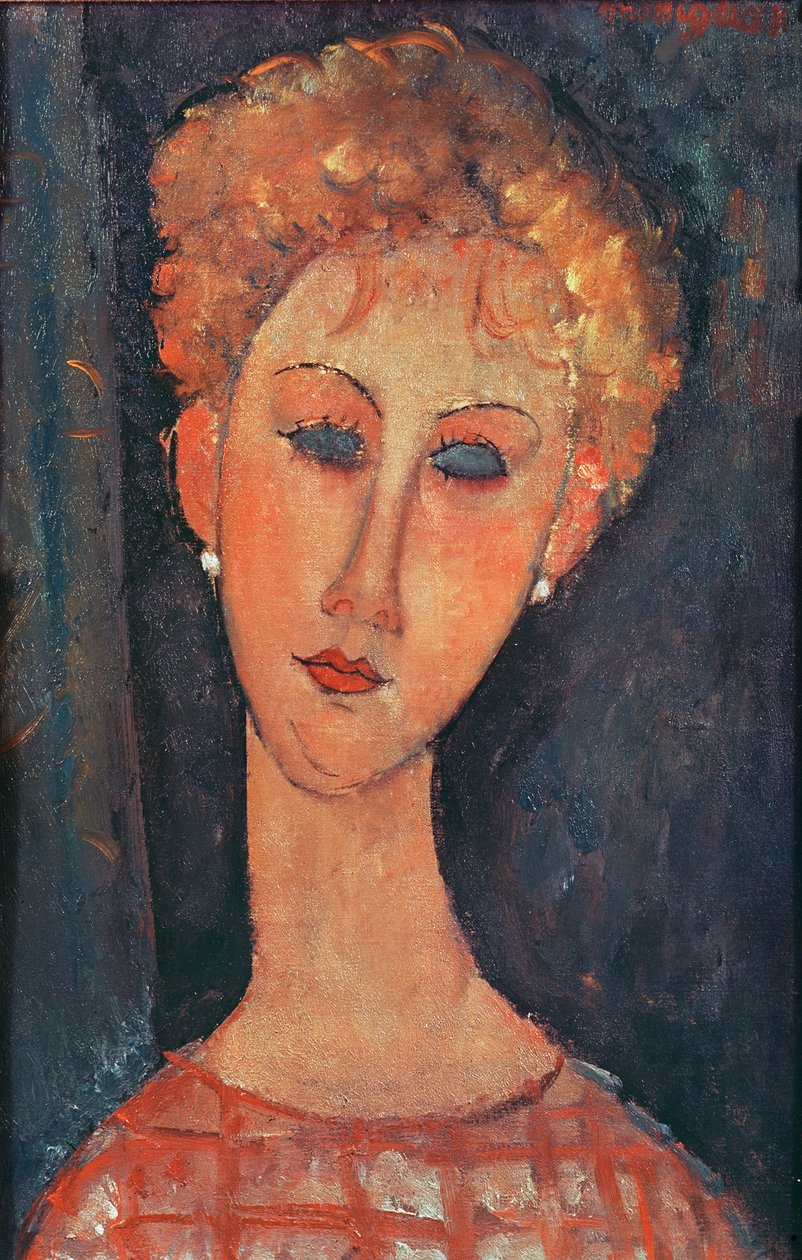 Mladá dívka s náušnicemi od Amedeo Modigliani
