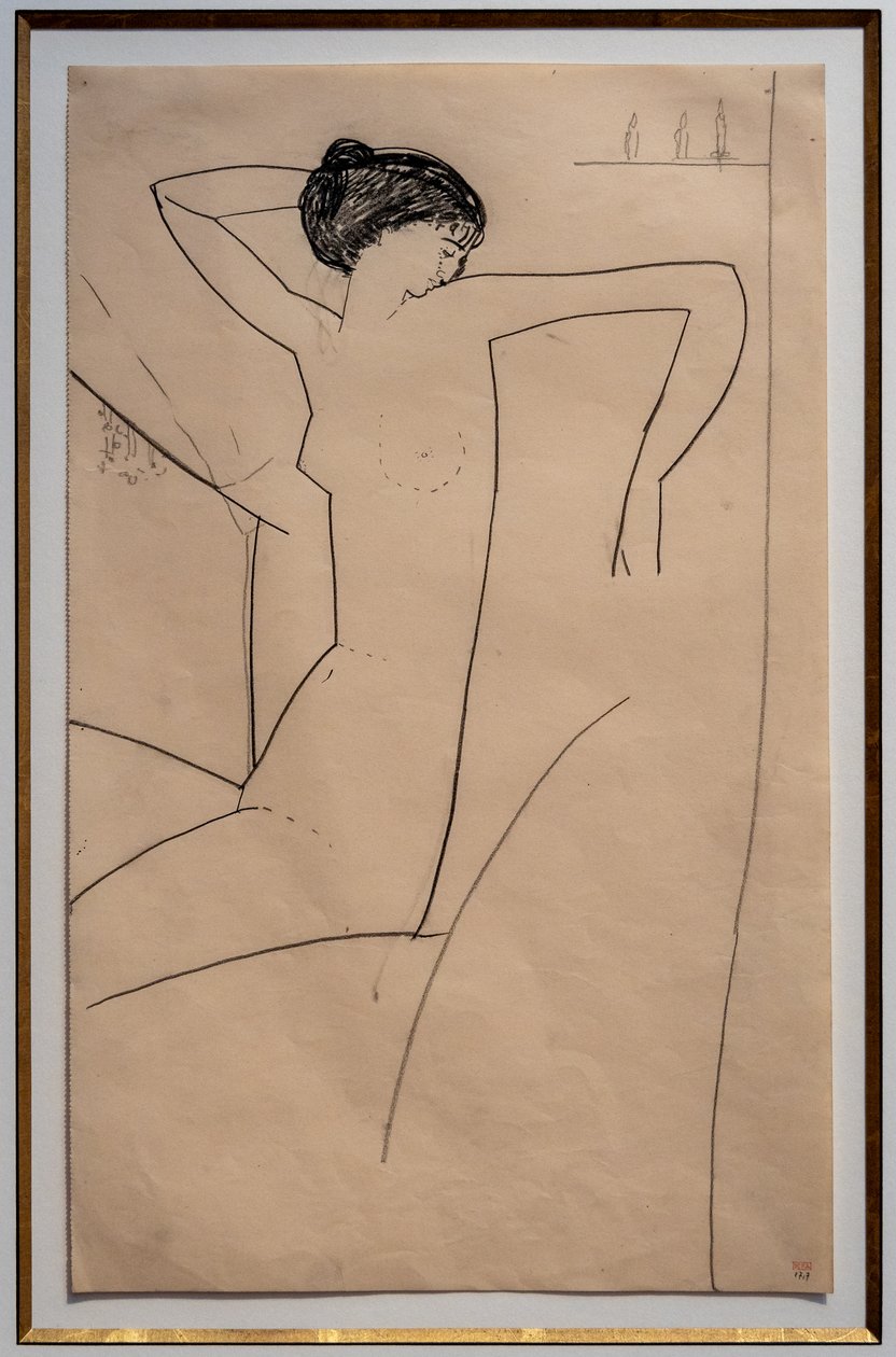 Anna Achmatovová, sedící nahá, s hlavou opřenou o levé rameno od Amedeo Modigliani