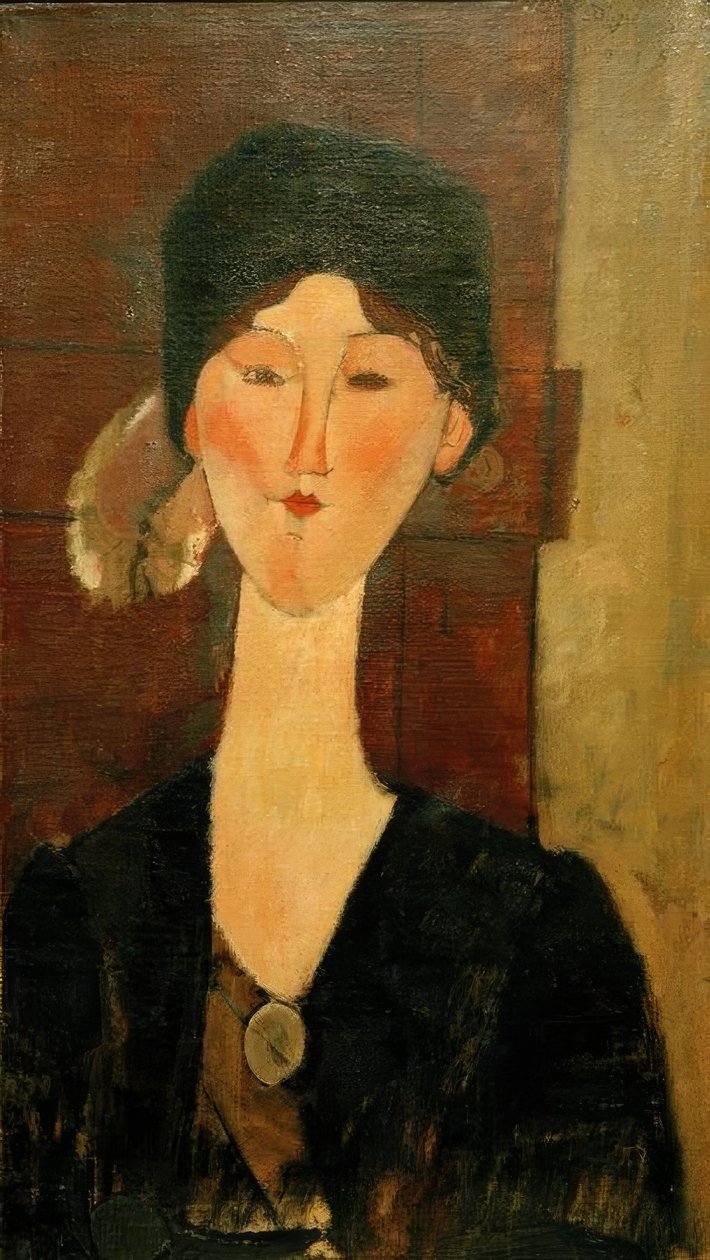 Beatrice Hastingsová přede dveřmi od Amedeo Modigliani