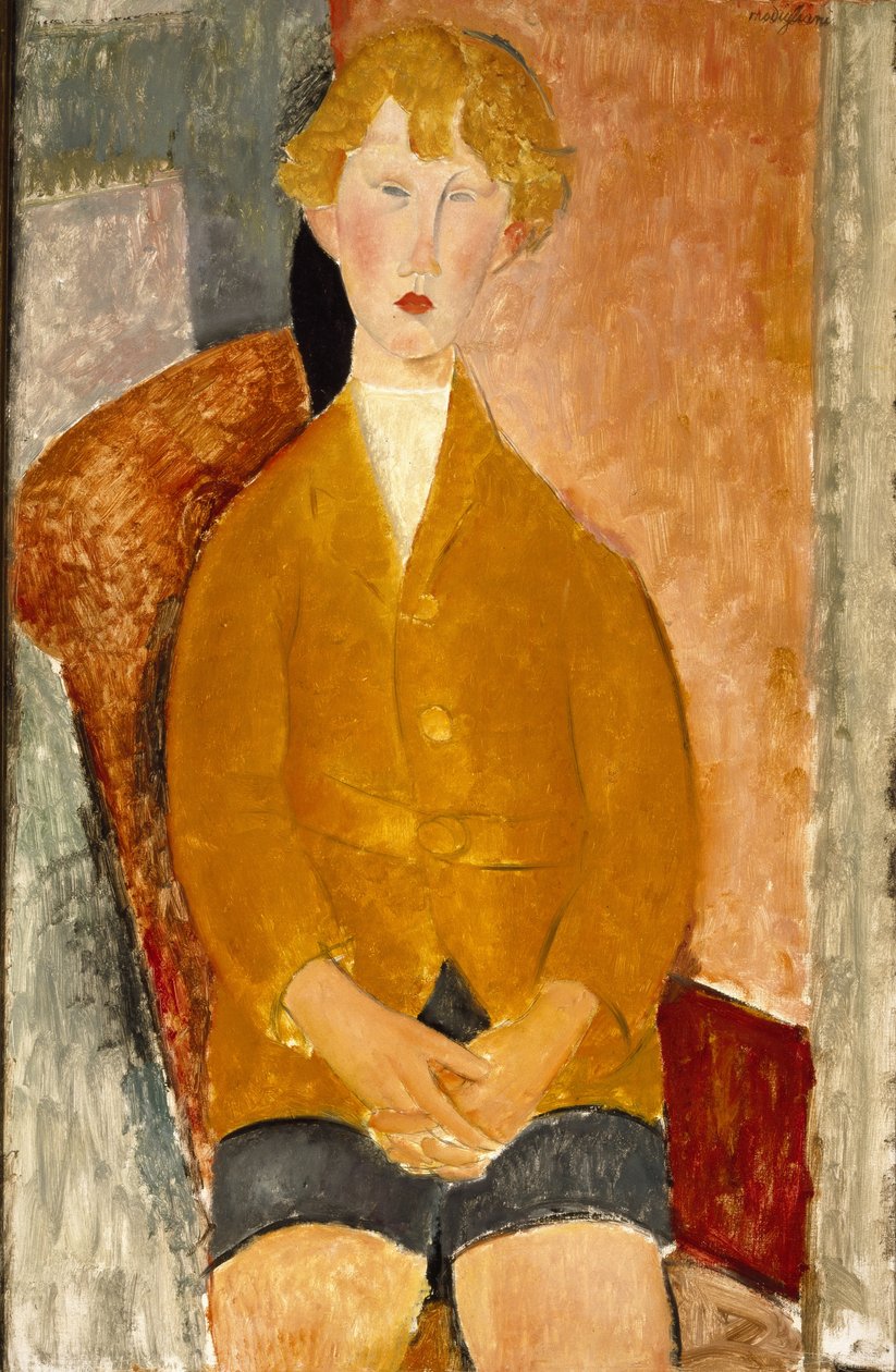 Chlapec v krátkých kalhotách, kolem roku 1918 (olej na plátně) od Amedeo Modigliani