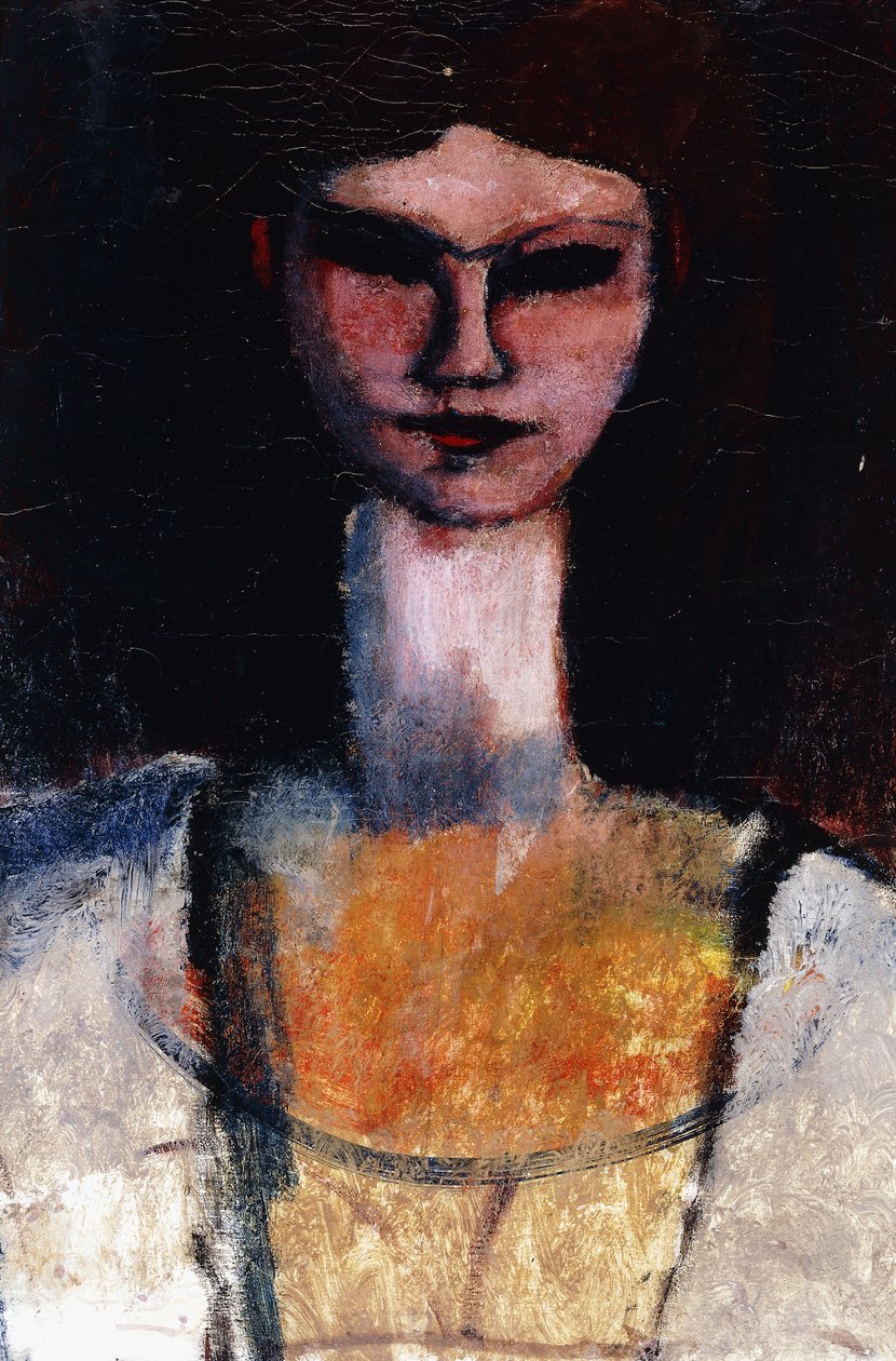 Busta mladé ženy; Busta mladé ženy, kolem 1910-11 od Amedeo Modigliani