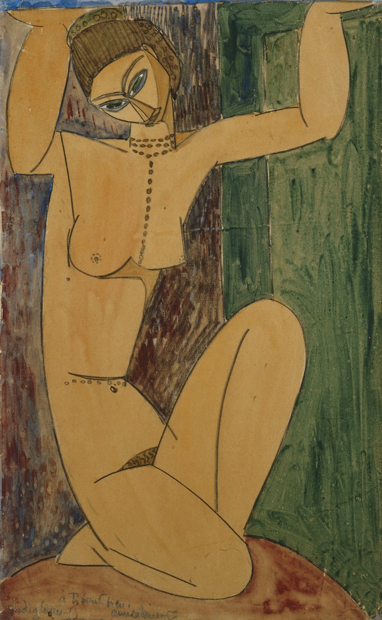 karyatid; Cariatide, 1913 od Amedeo Modigliani