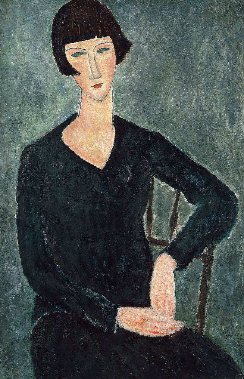 Žena sedící v modrých šatech, 1918-1919. od Amedeo Modigliani