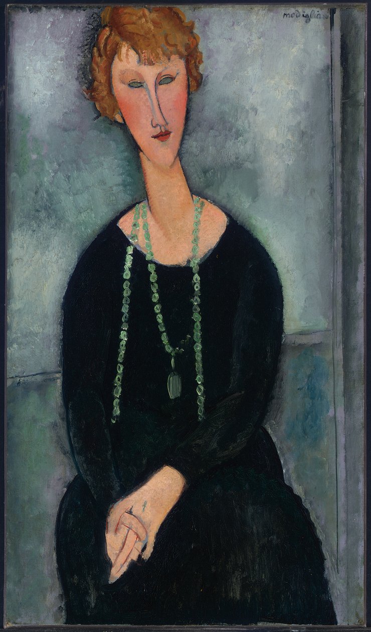 Žena se zeleným náhrdelníkem (Madame Menier) od Amedeo Modigliani