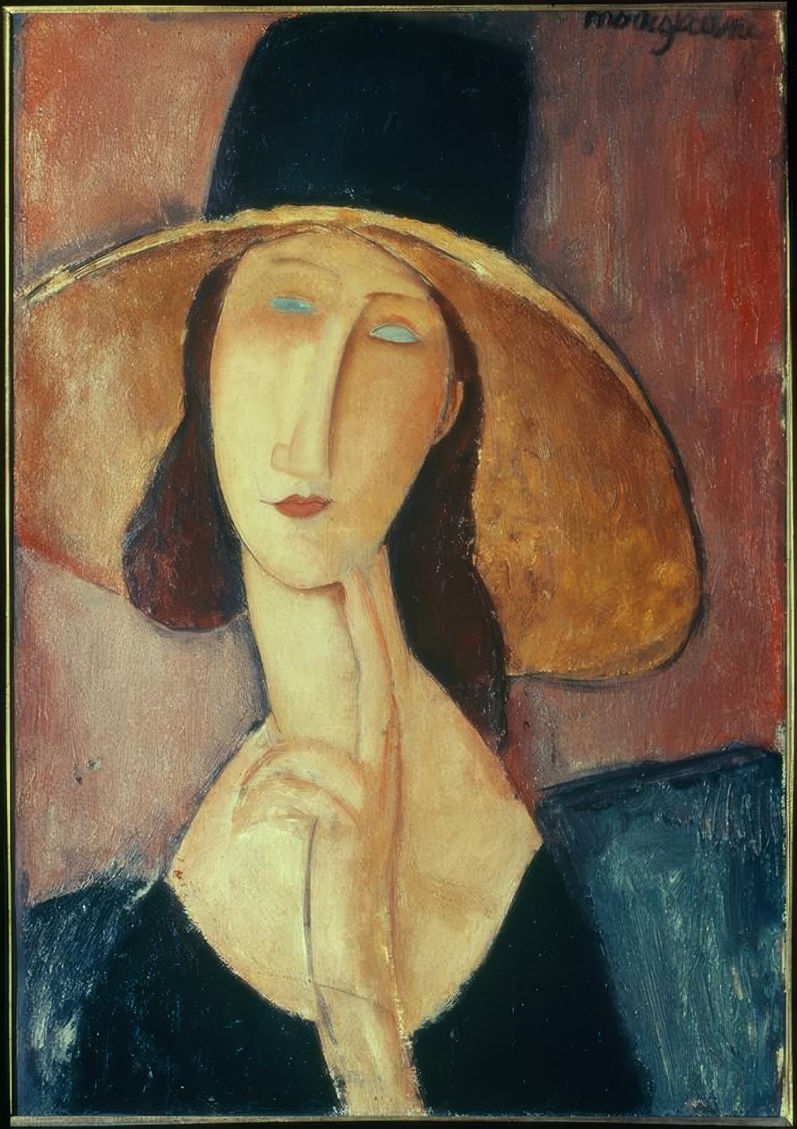 Žena s velkým kloboukem od Amedeo Modigliani