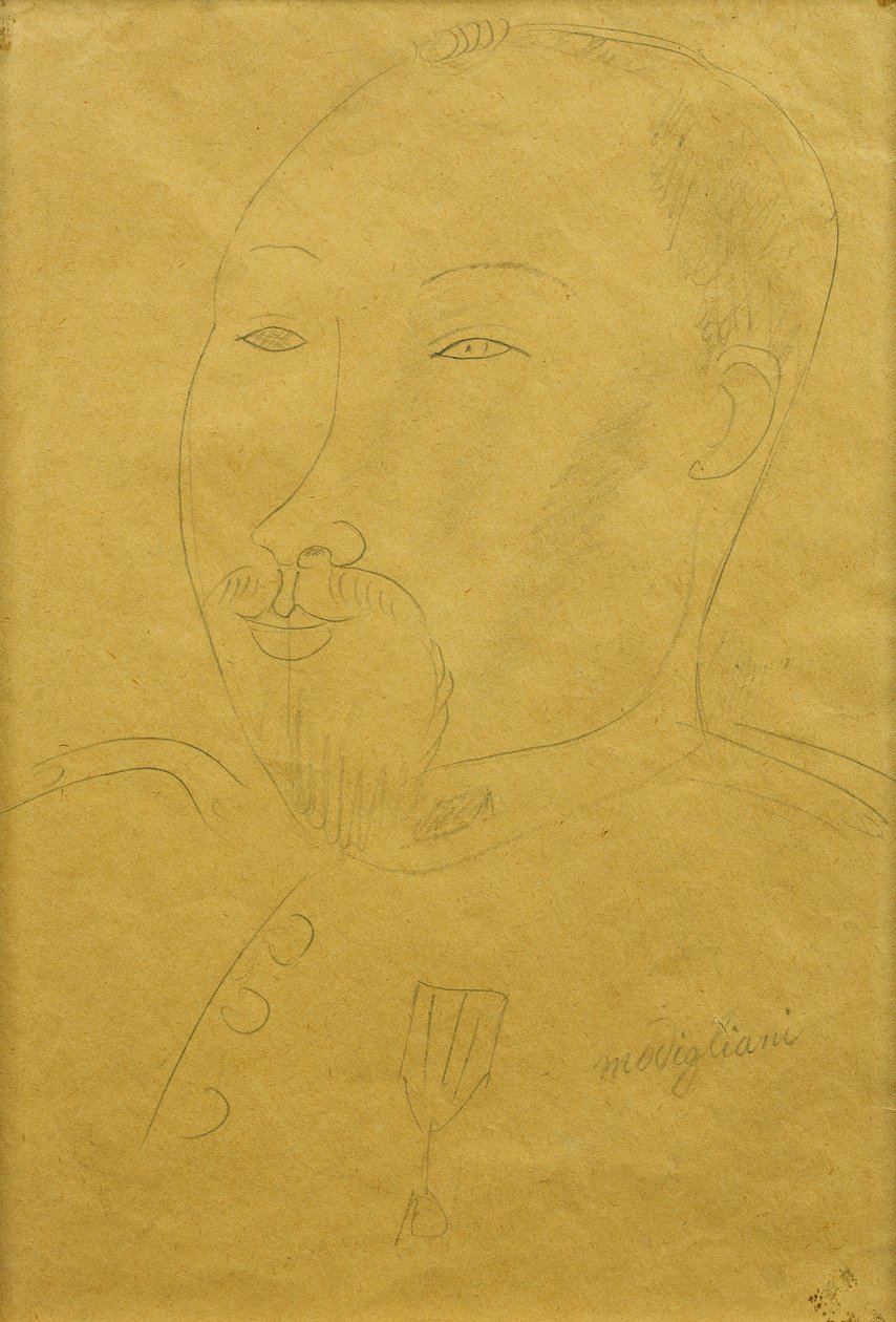 Guillaume Apollinaire jako voják; Guillaume Apollinaire jako voják, od Amedeo Modigliani