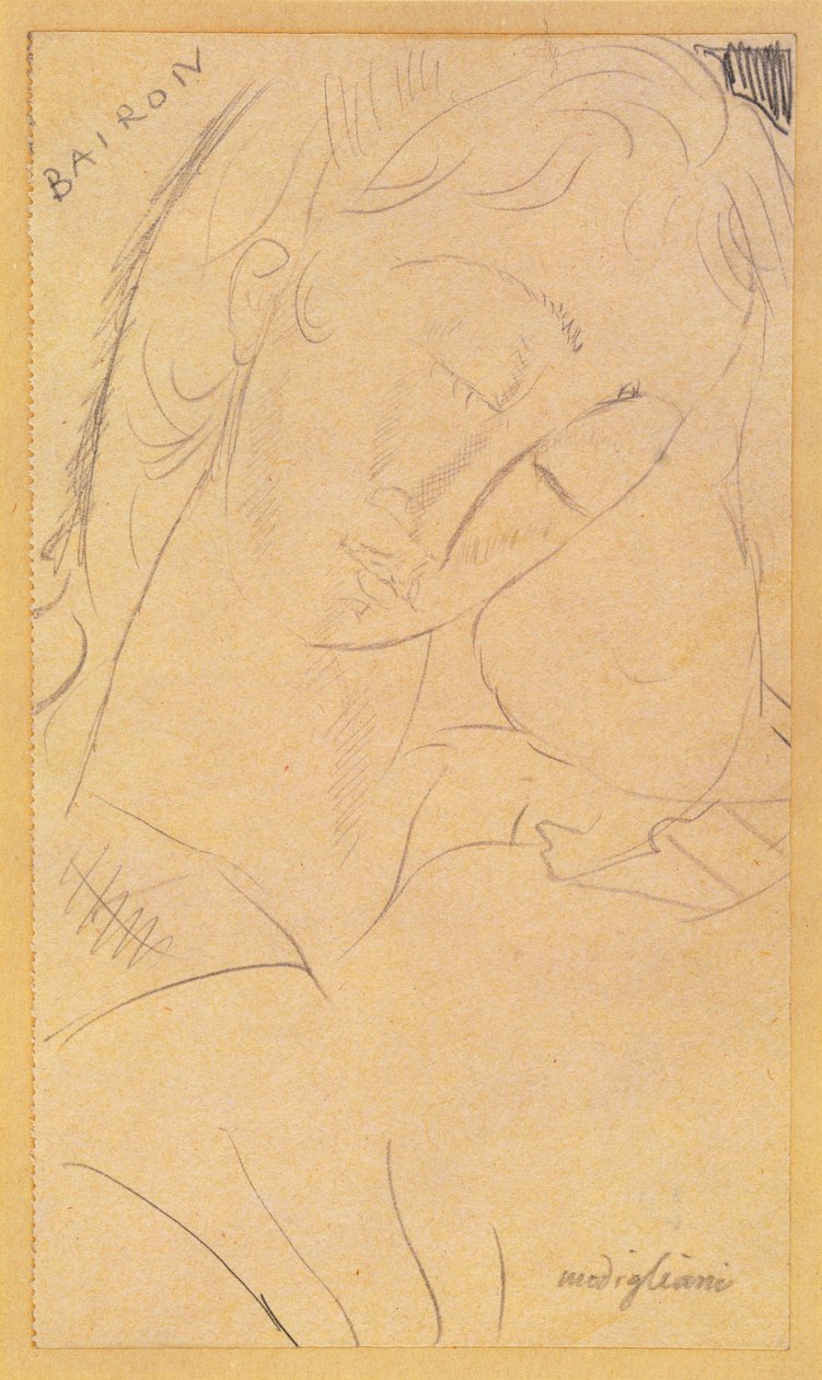 Hlava - Bairon od Amedeo Modigliani