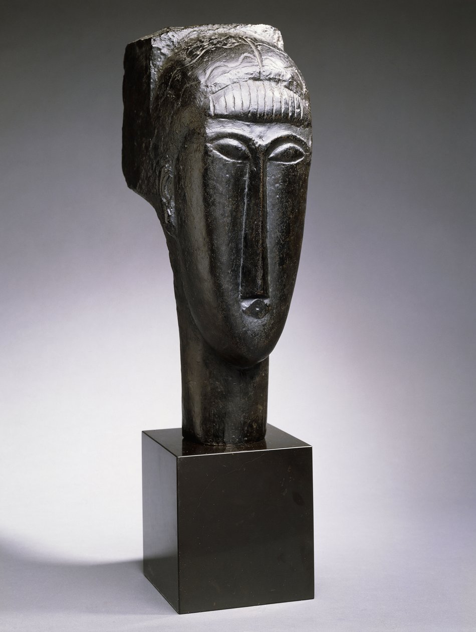 Hlava ženy s třásněmi; Tete de Femme a la Frange, 1912 od Amedeo Modigliani
