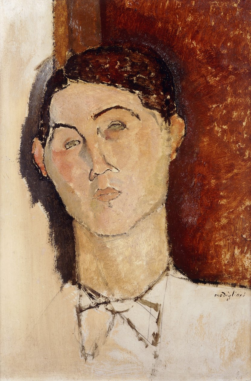 Hlava mladého muže; Hlava mladého muže, kolem roku 1916 od Amedeo Modigliani