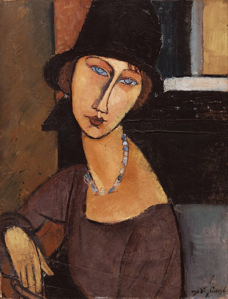 Jeanne Hebuterne v klobouku, 1917 od Amedeo Modigliani