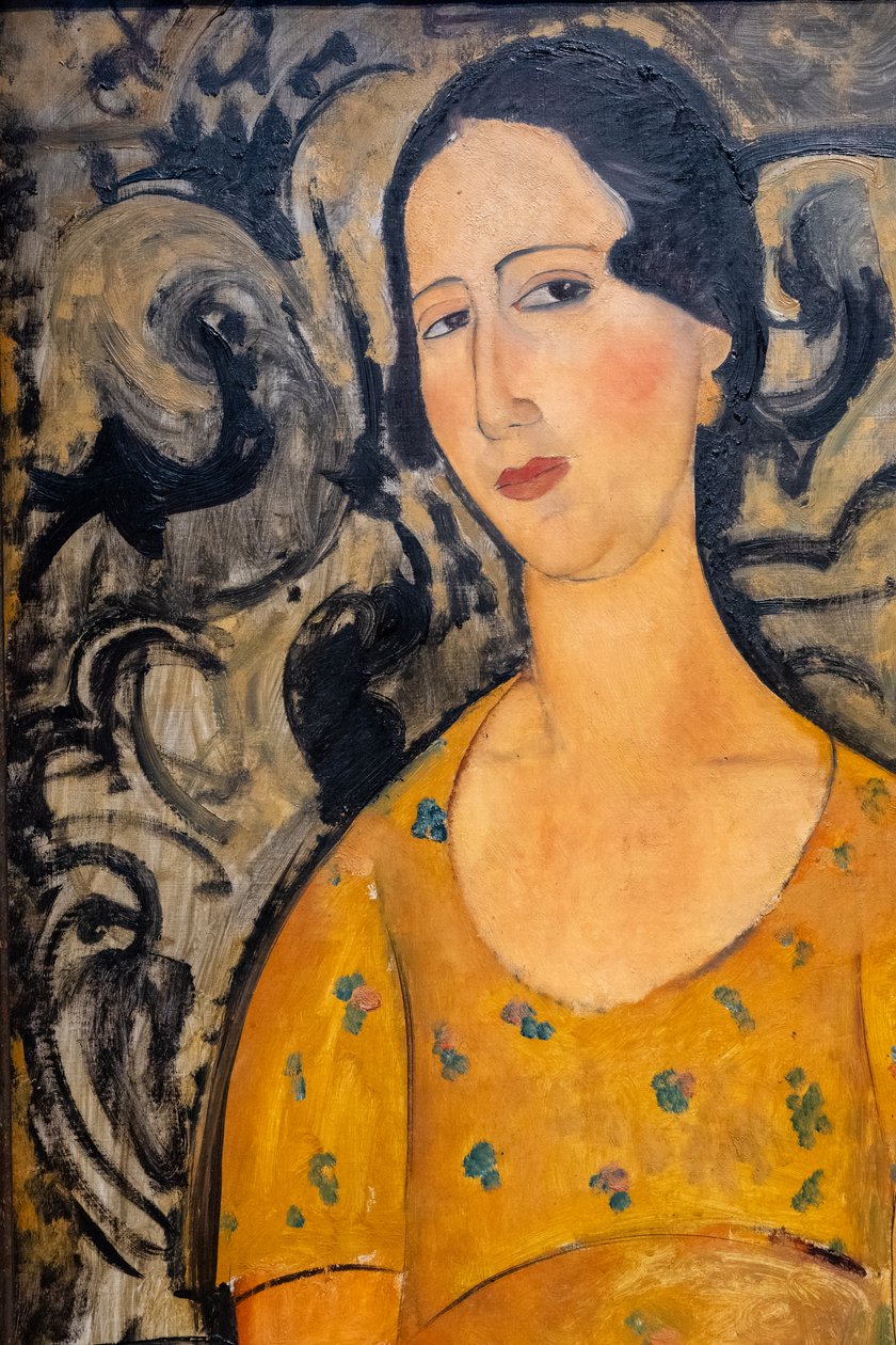 Mladá žena ve žlutých šatech (Renée Modot) - výřez od Amedeo Modigliani