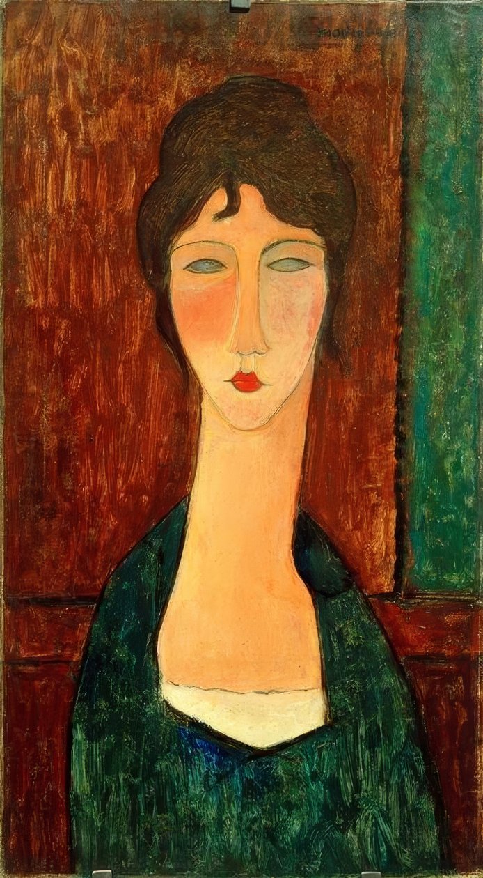 Mladá žena s hnědými vlasy (Elvira) od Amedeo Modigliani