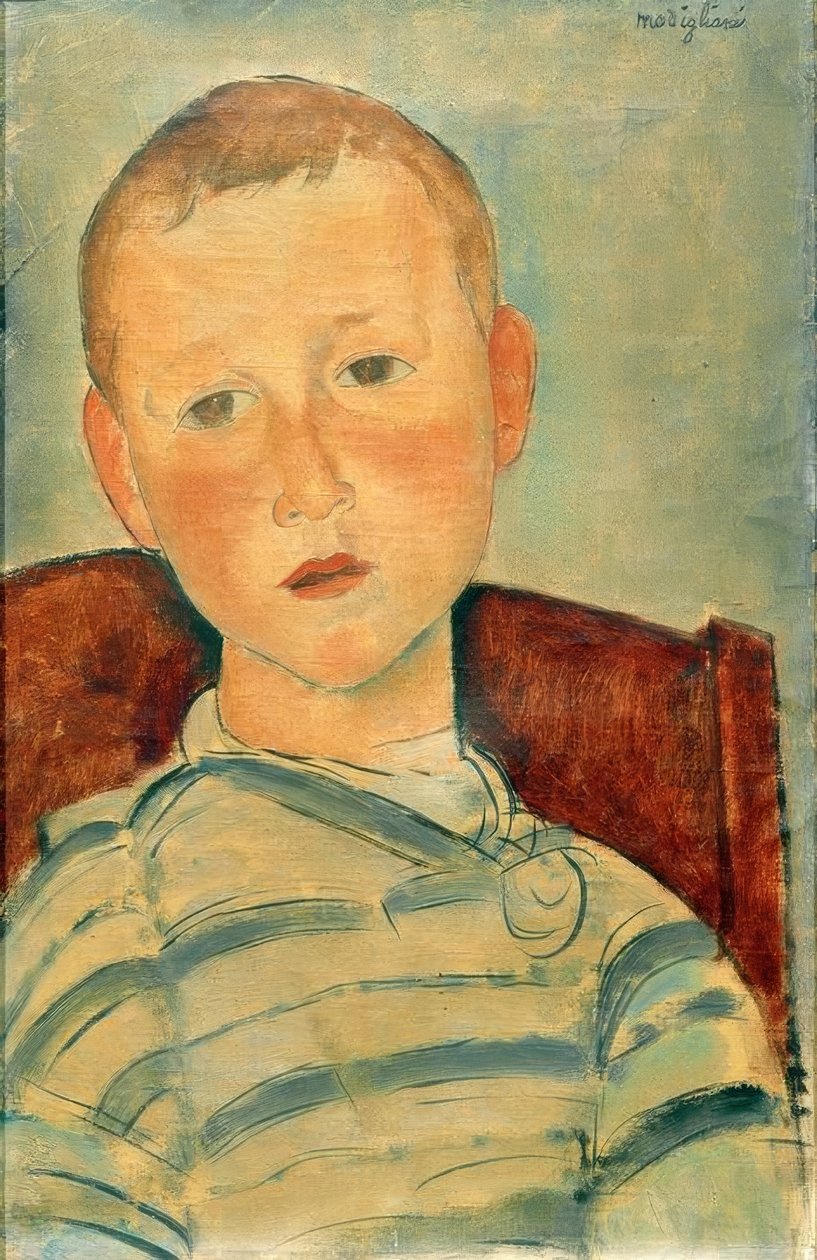 Chlapec s pruhovaným svetrem od Amedeo Modigliani