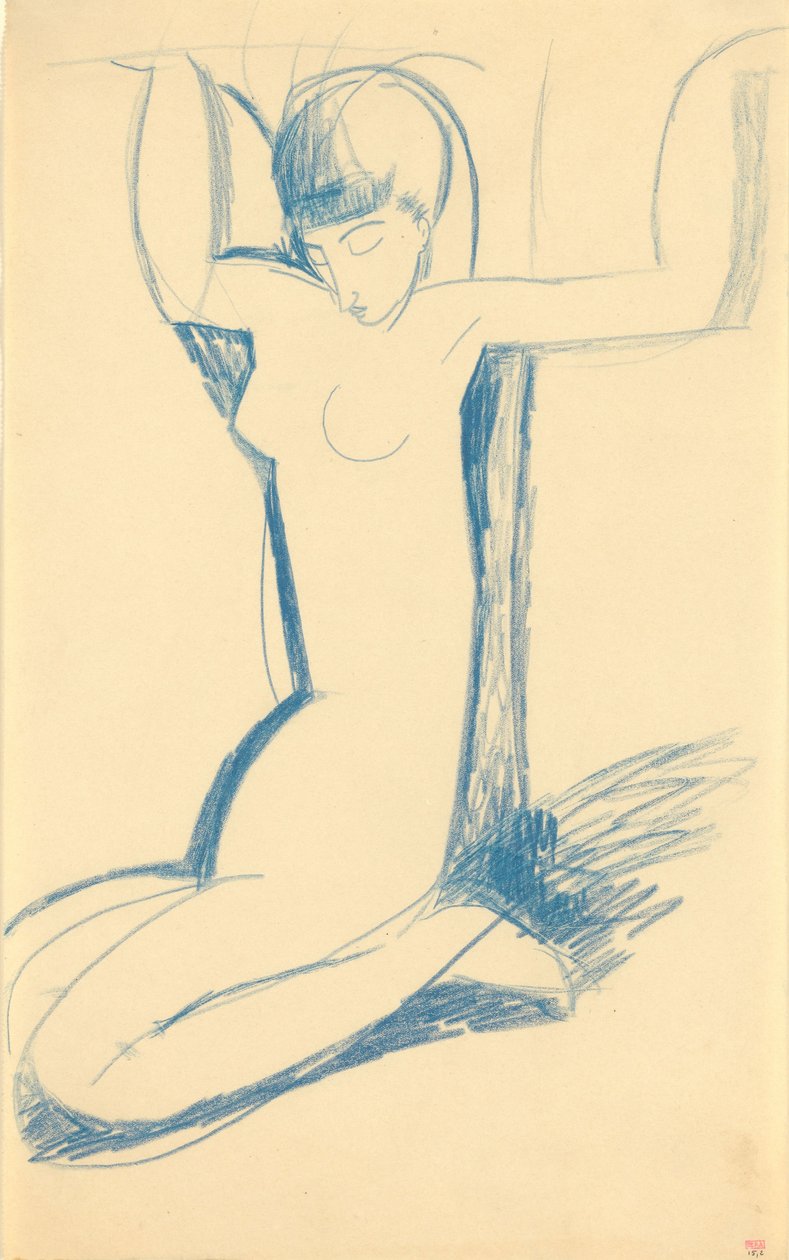 Canneling Blue Caritid (Anna Ekmatová) od Amedeo Modigliani