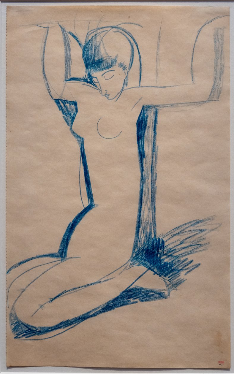 Klečící Karyatida, sedící na patách (Anna Achmatovová) od Amedeo Modigliani