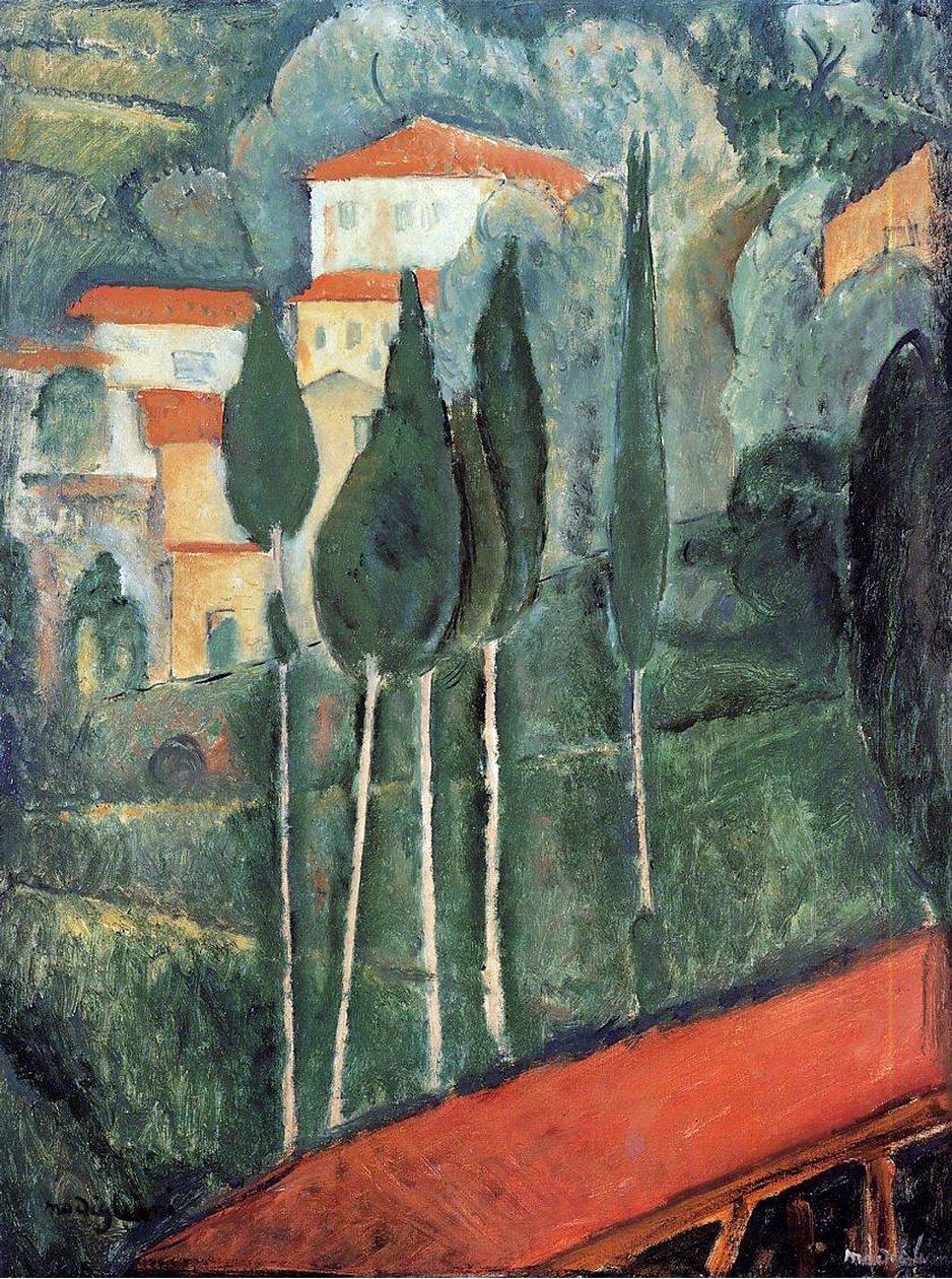 Krajina, jižní Francie od Amedeo Modigliani