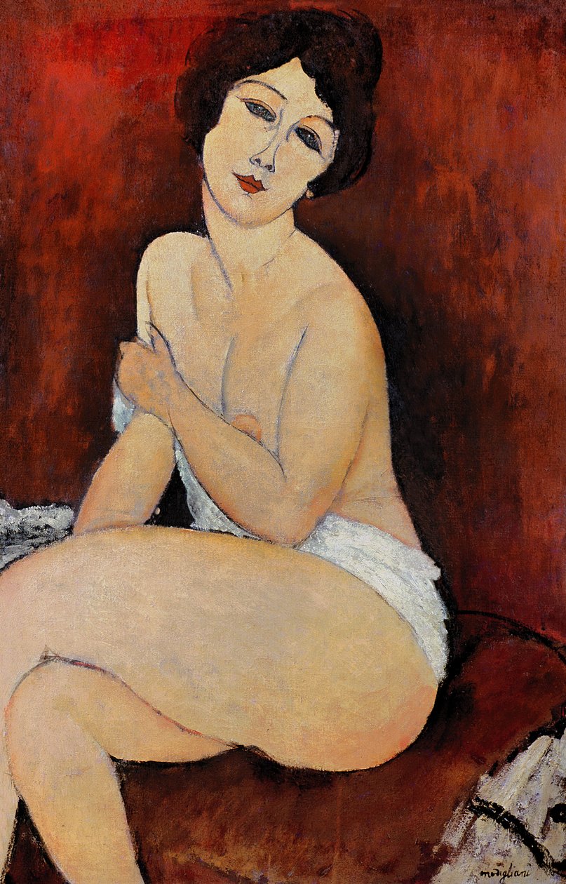 Velký sedící akt (olej na plátně) od Amedeo Modigliani