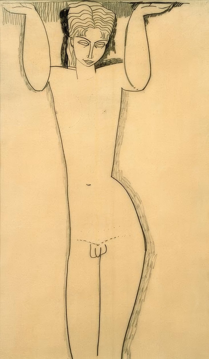 Nahý mladý muž (Atlas) od Amedeo Modigliani