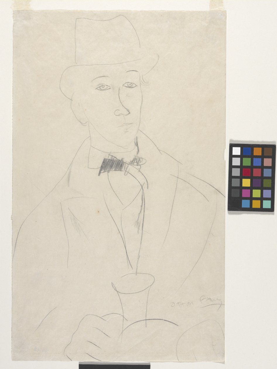 Portrét umělce, Othon Friesz (tužka na bílém papíře) od Amedeo Modigliani