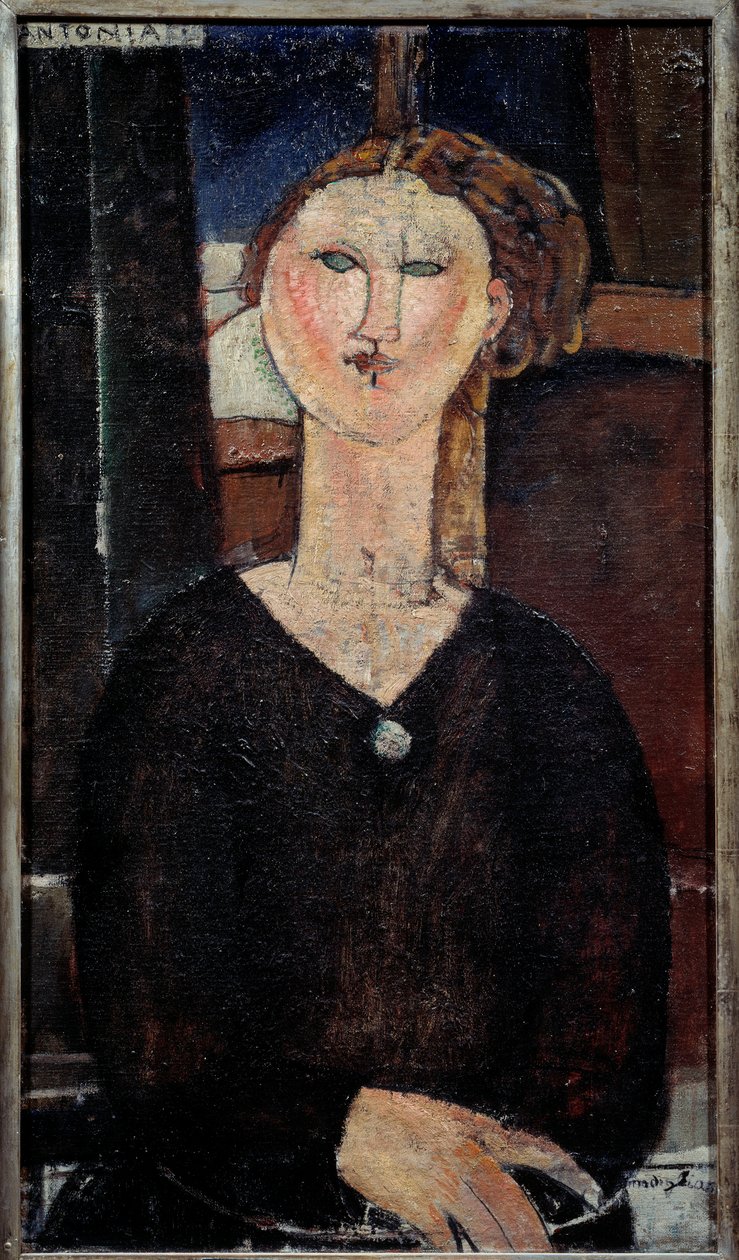 Portrét Antonia Obraz od Amedea Modiglianiho (1884-1920) 1915 Sun. 0,82x0,46 m Paříž, Musee de l