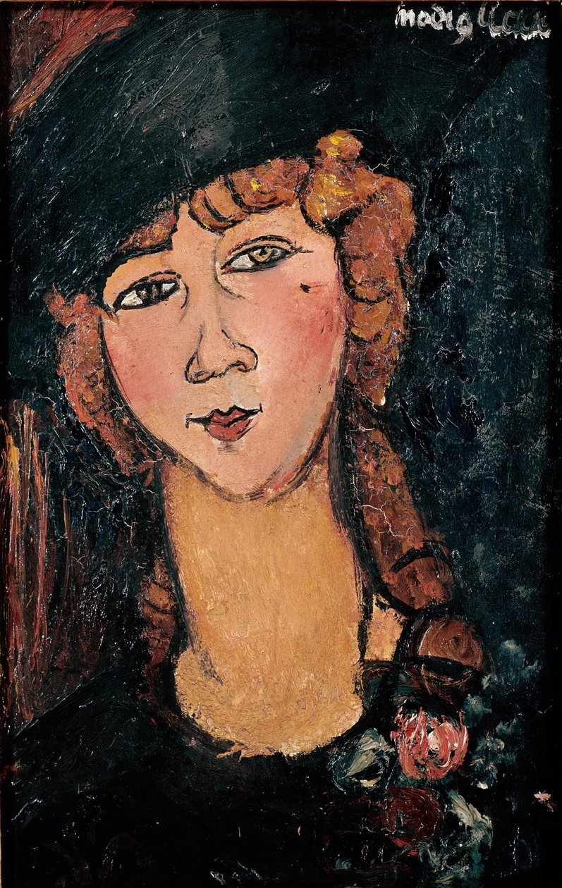 Portrét malby Lolotte od Amedea Modiglianiho (1884-1920) 1917 Sun. 0,35x0,55 m Paříž, musee national d
