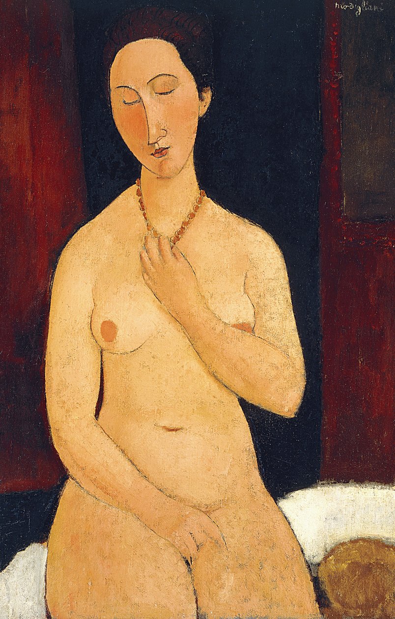 Sedící akt s náhrdelníkem, 1917 od Amedeo Modigliani