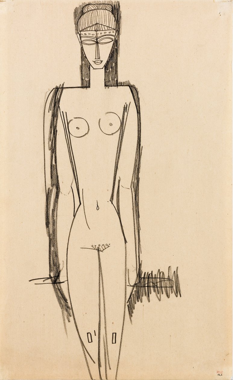 Stojící akt; Nestojí, kolem 1910-1911 od Amedeo Modigliani