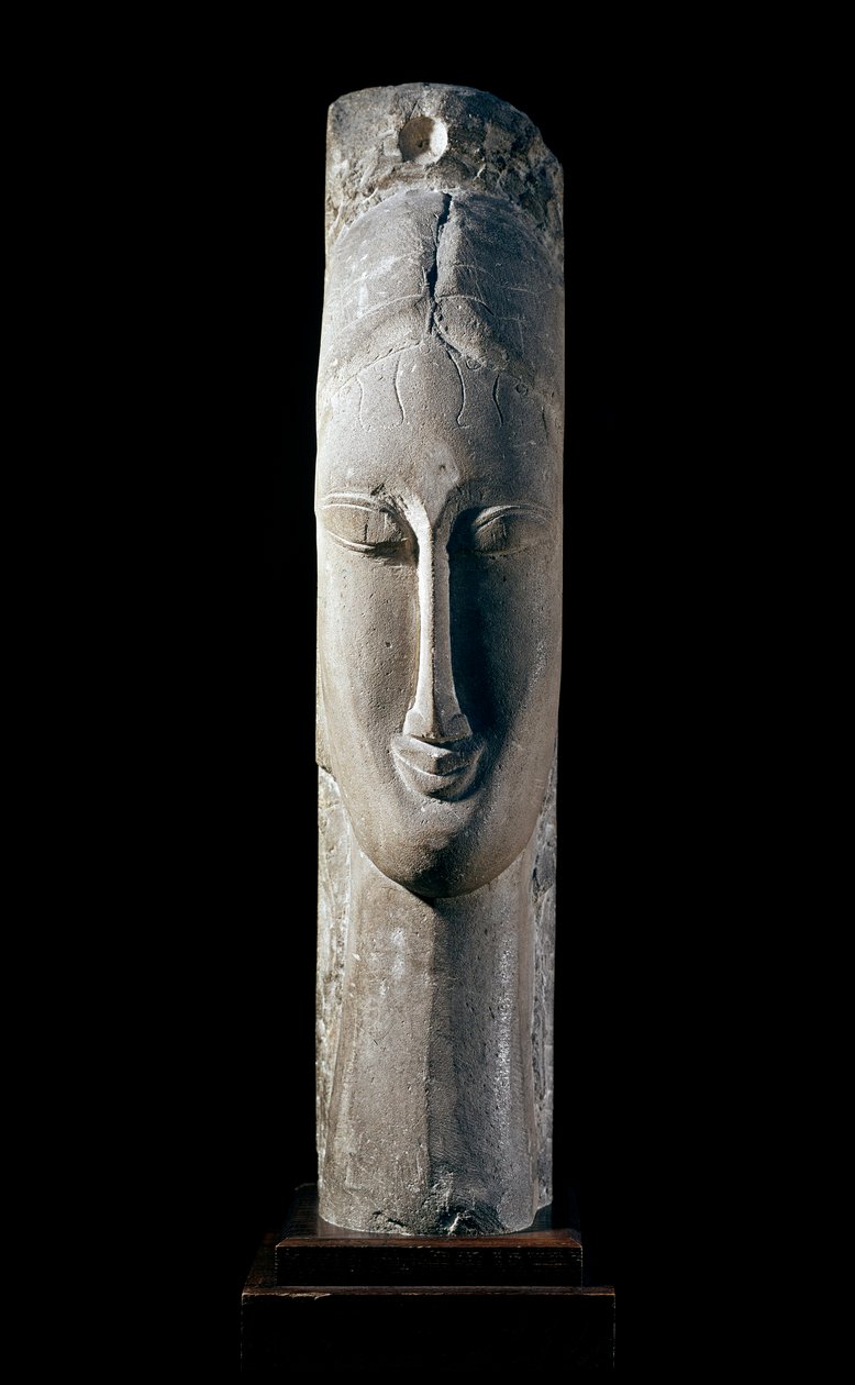 Hlava ženy. Ženská hlava. Socha od Amedea Modiglianiho (1884-1920) od Amedeo Modigliani