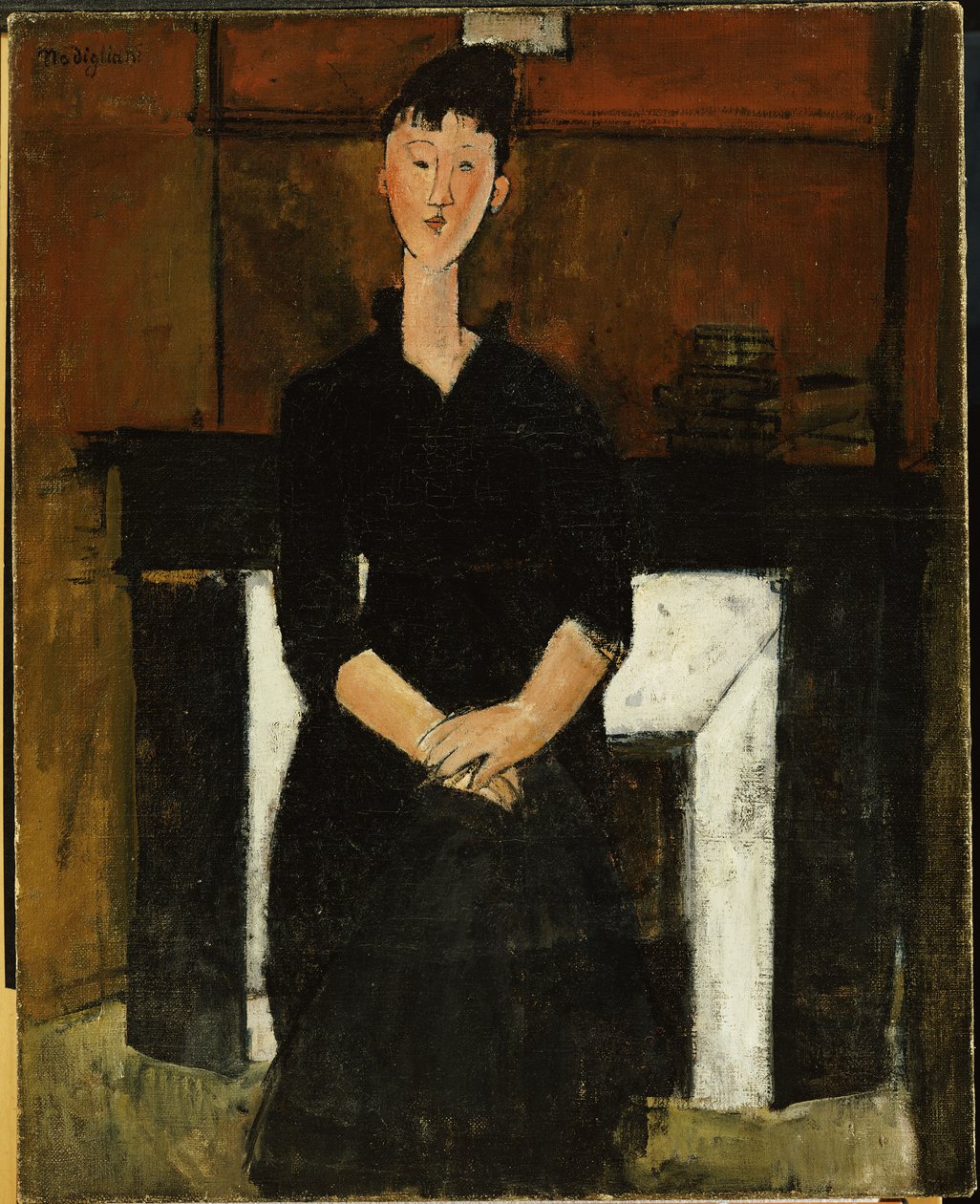 Žena sedící u krbu, 1915 od Amedeo Modigliani