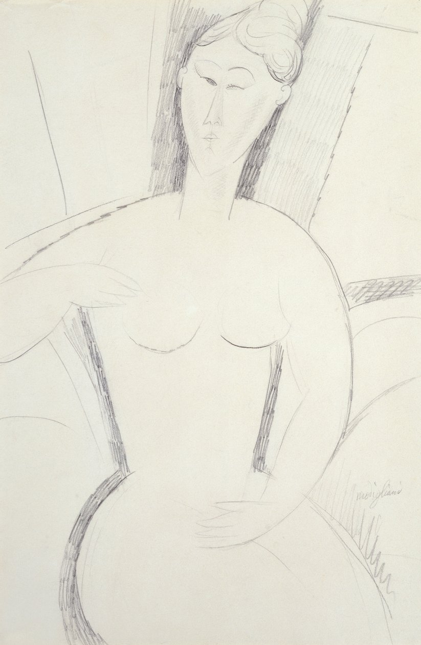 Sedící žena (tužka) od Amedeo Modigliani