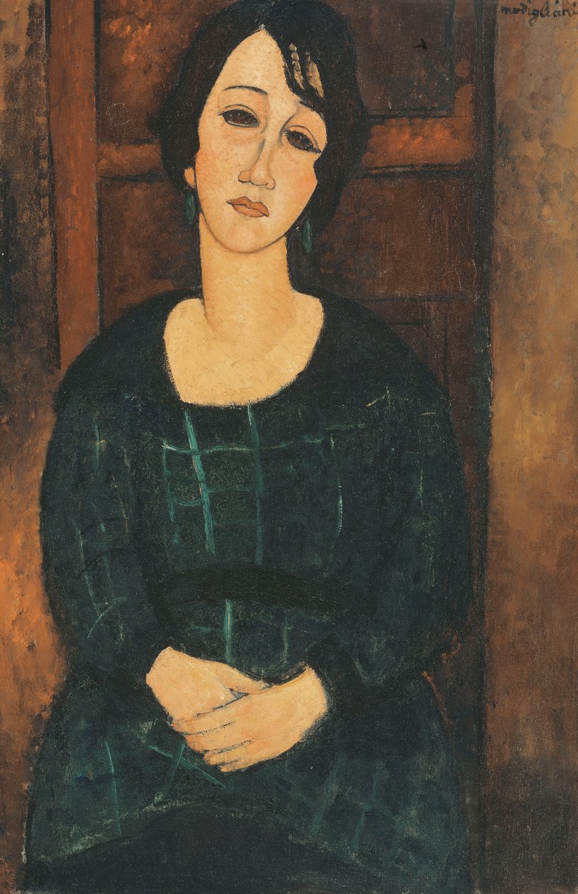 Žena v kostkovaných šatech, 1916 od Amedeo Modigliani