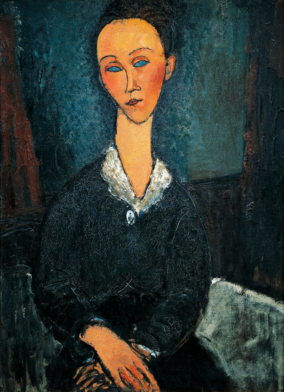 Žena v bílém límečku, portrét Lunie Czechowské od Amedeo Modigliani