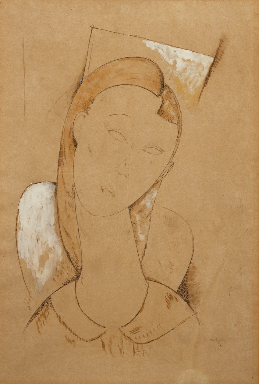 Mladá žena; Mladá žena, c. 1917-1918 od Amedeo Modigliani