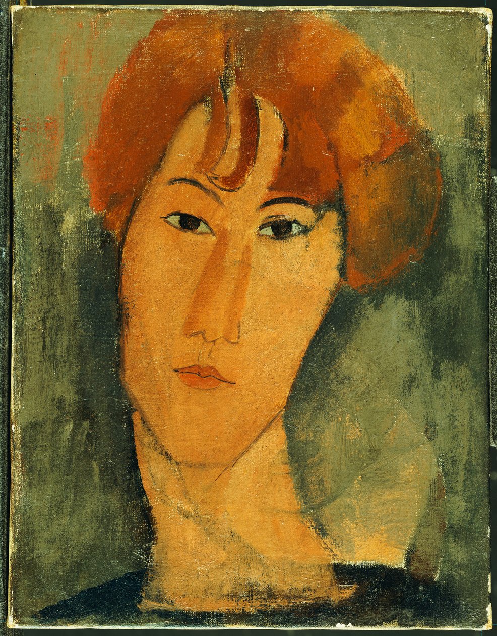 Mladá žena s červenými vlasy s límcem od Amedeo Modigliani