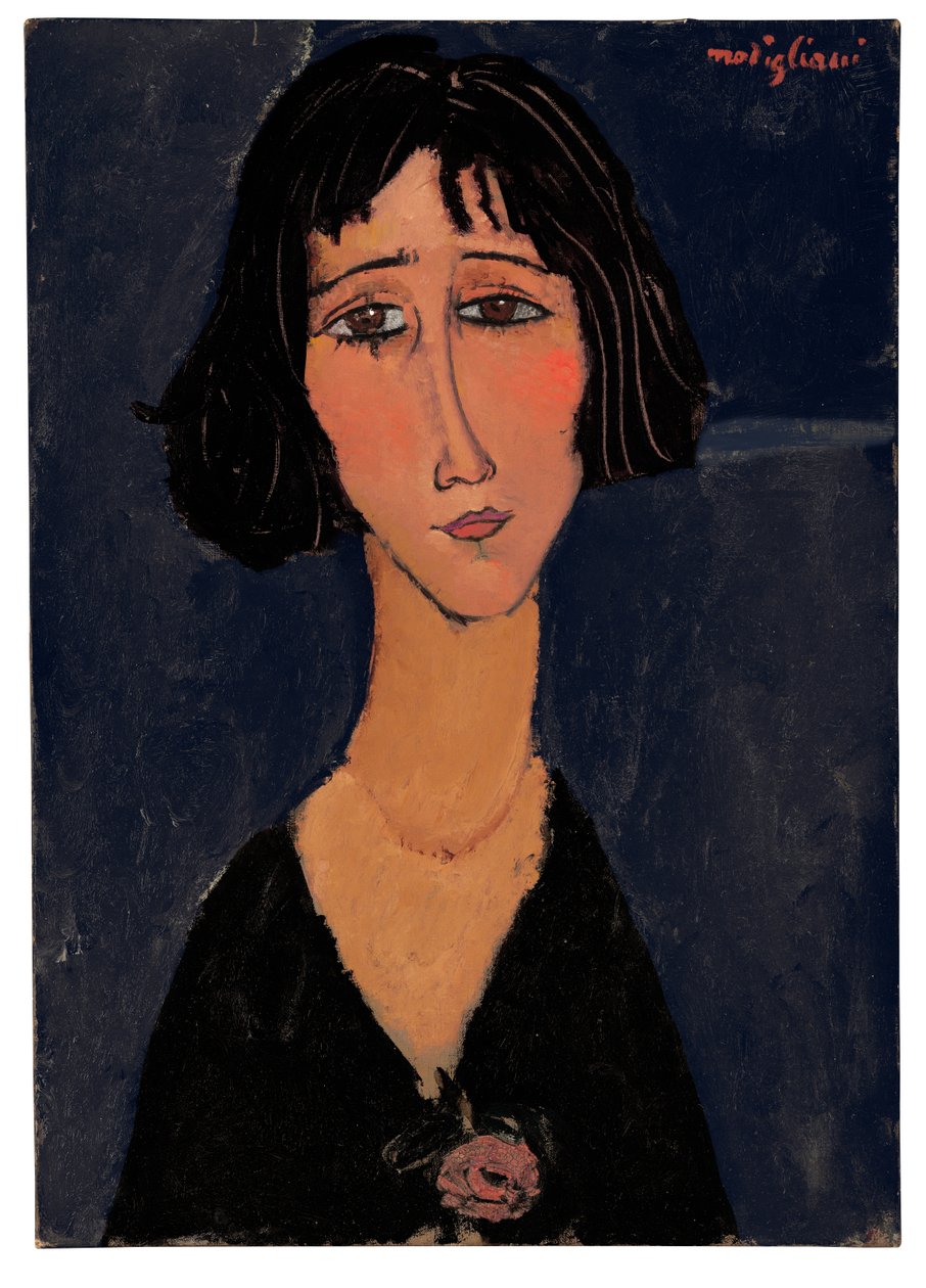 Mladá žena s růží od Amedeo Modigliani