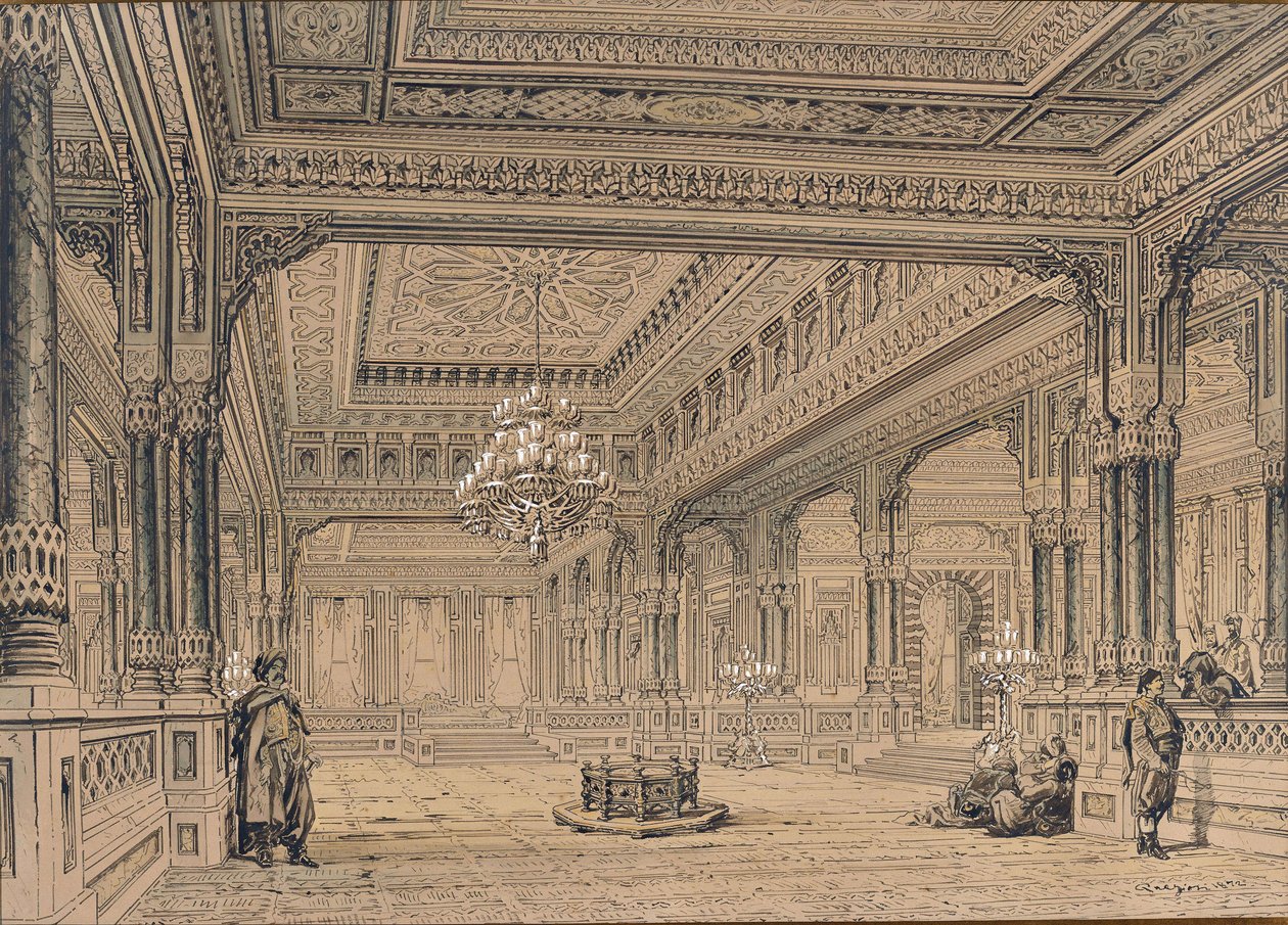 Interiér paláce Ciragan v Istanbulu, 1872. od Amedeo Preziosi