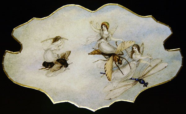 Víly hrající si na hmyz, cca 1860 (akvarel a tužka na papíře) od Amelia Jane Murray